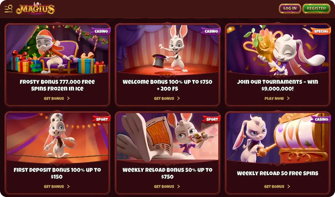 magius casino bonus all