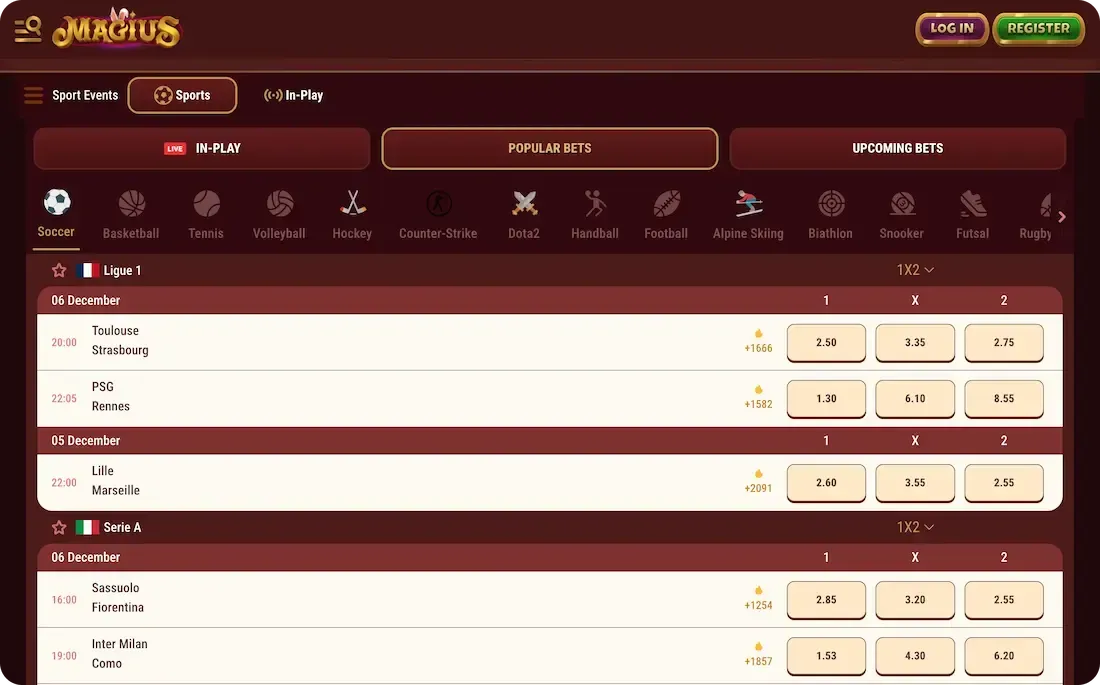 magius casino sport